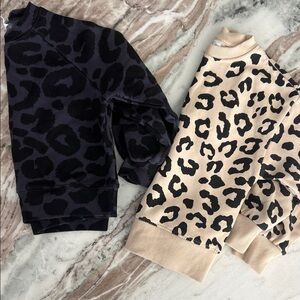 Zara Black and Cream Leopard Print Sweatshirts